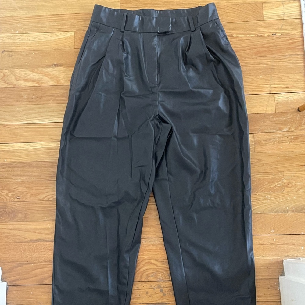 HM straight leg faux leather pants size 10